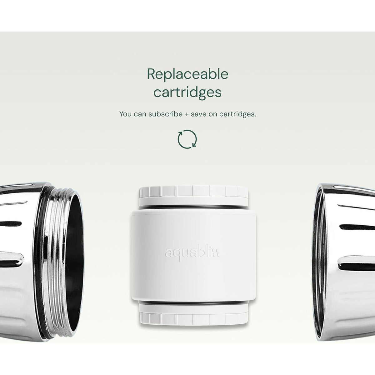 Aquabliss SFC100 replacement filter cartridge for water filtration systems, shown in a close-up image.
