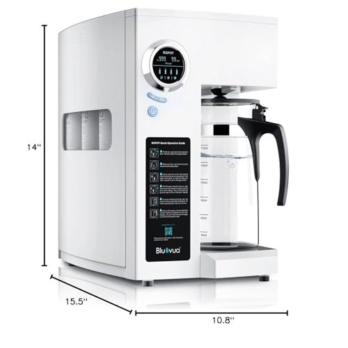 Bluevua RO100ROPOT-UV Reverse Osmosis System Countertop Water Filter - 6 Stage Purification with UV and Remineralization, Counter RO Filtration, Portable Water Purifier