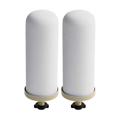 Culligan MaxClear Gravity Ceramic Water Filter 2-pack, showing the white ceramic filter units with filter caps.