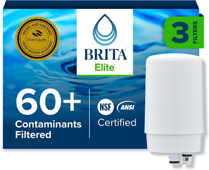 Brita® Elite faucet mount replacement filter, white, 3-pack