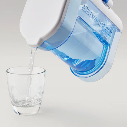 ZeroWater 12-cup water filter pitcher with integrated filter and clear pitcher body for clean, filtered drinking water