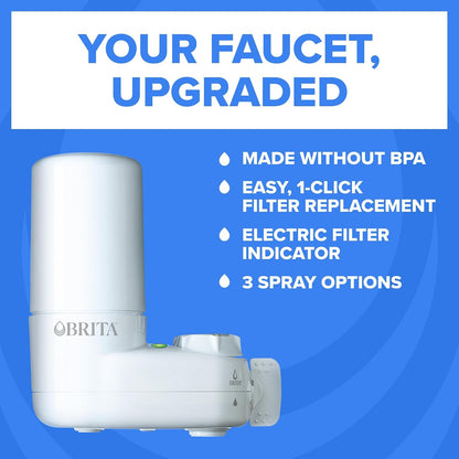 Brita® Elite Advanced faucet mount water filtration system, white