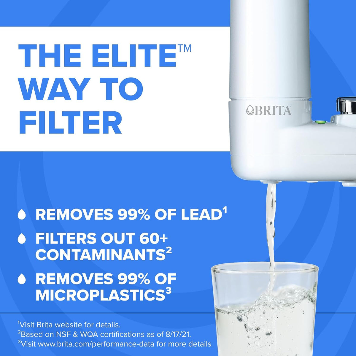 Brita® Elite Advanced faucet mount water filtration system, white