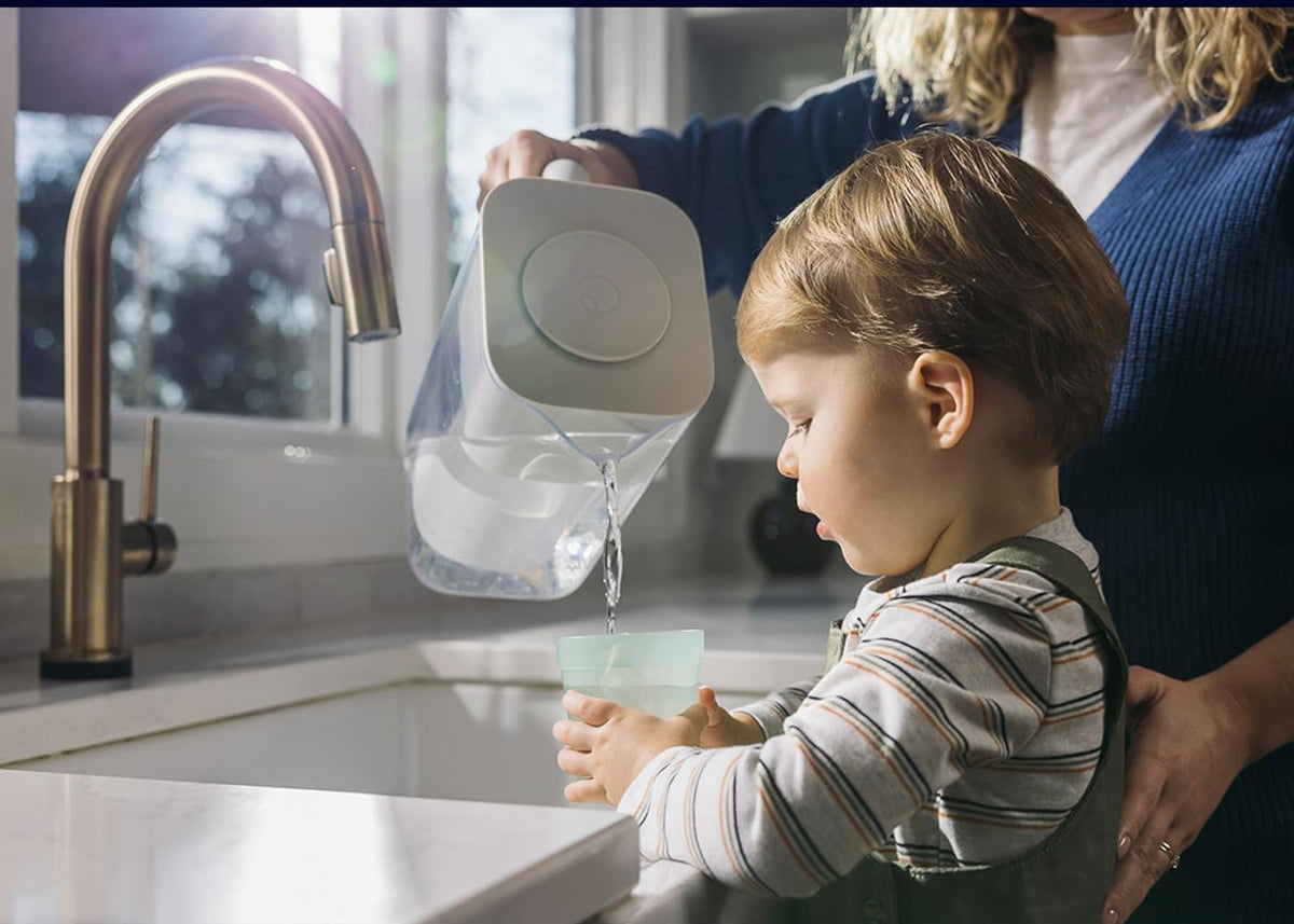 Clear ZeroWater 10-cup water filter dispenser with a sleek design and easy-to-use tap for fresh filtered water.