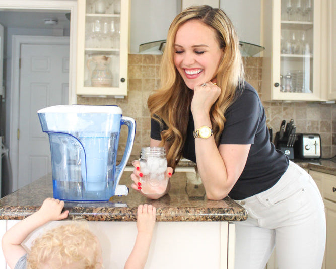 Zerowater Pitcher on the counter 