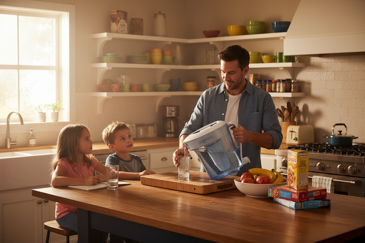 Natural family moment with ZeroWater pitcher