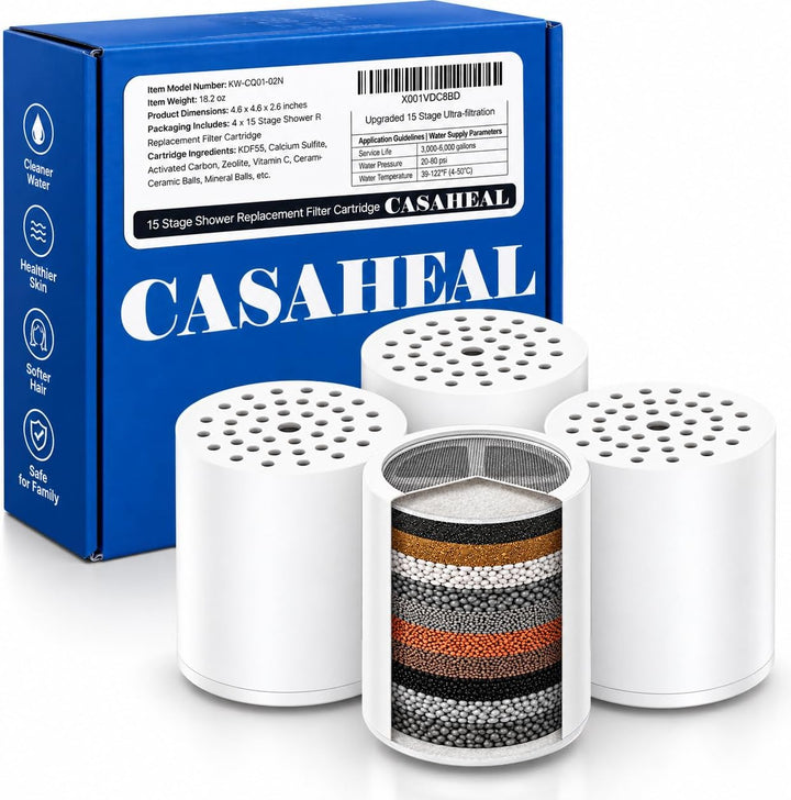 15-Stage Shower Filter Replacement Cartridge 4-Pack