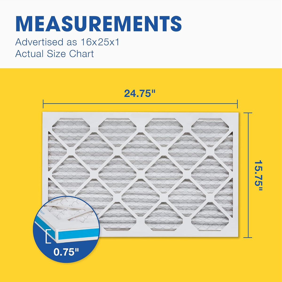 16x25x1 MERV 13 Pleated Air Filter (6-Pack)