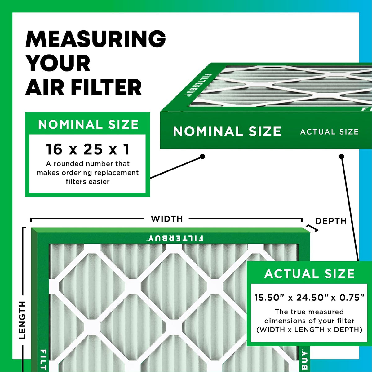 16x25x1 MERV 8 Pleated Air Filter (4-Pack)