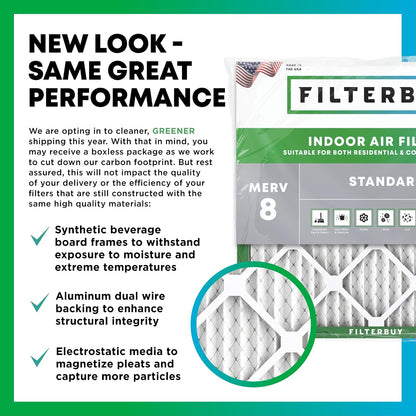 16x25x1 MERV 8 Pleated Air Filter (4-Pack)