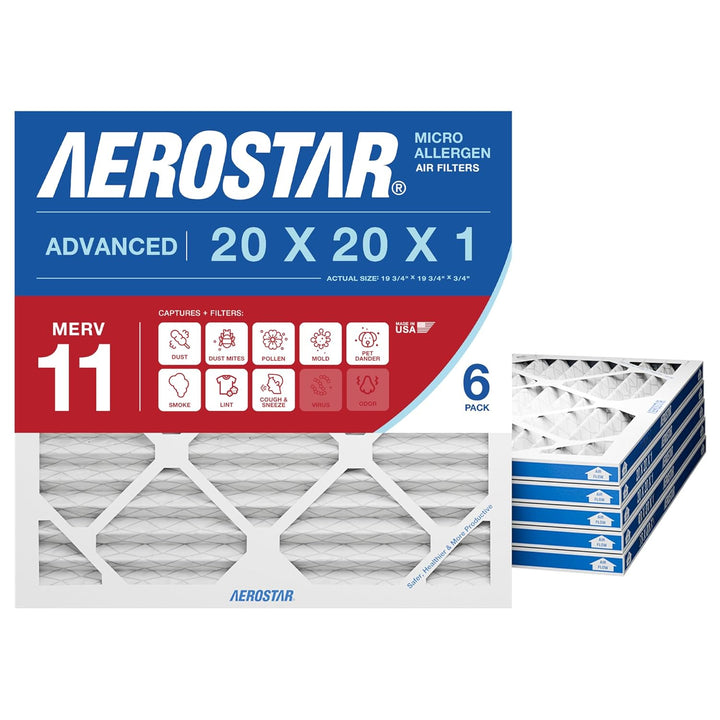 20x20x1 MERV 11 Pleated Air Filter (6-Pack)