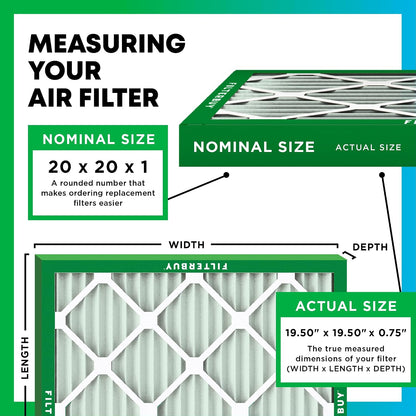 20x20x1 MERV 8 Pleated Air Filter (4-Pack)