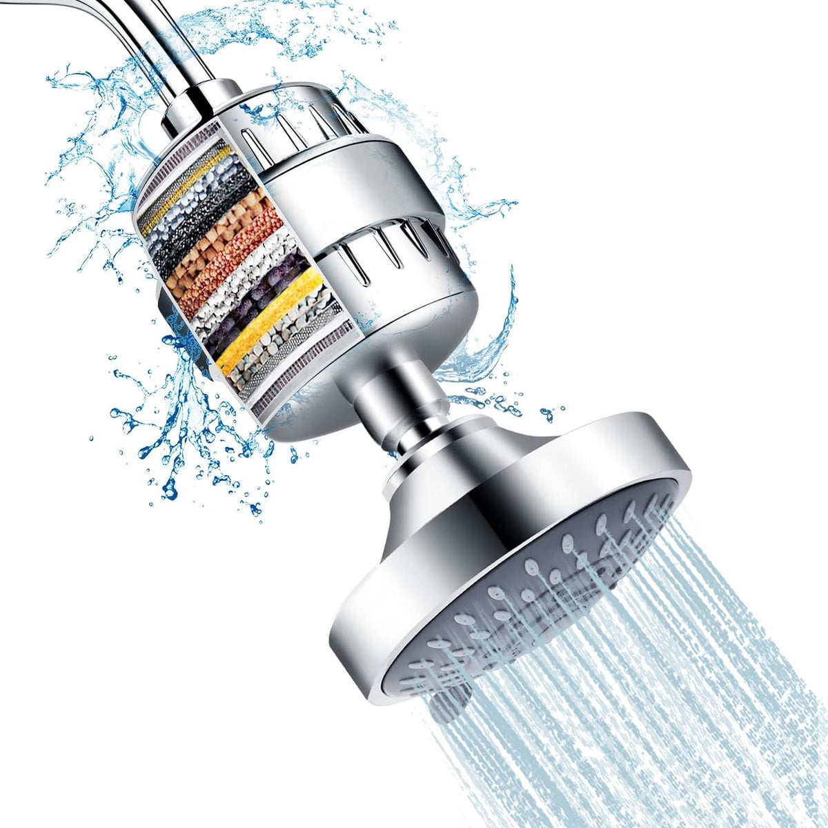 Filtered Shower Head for Hard Water – High Pressure, 5 Spray Modes