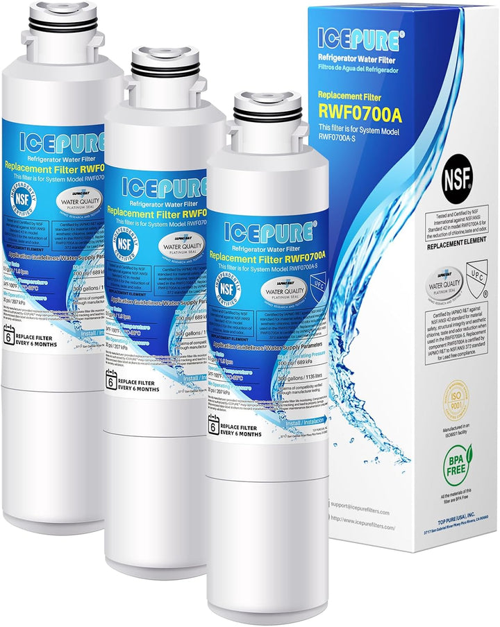 Premium Refrigerator Water Filter 3-Pack – Compatible with Samsung DA29-00020B