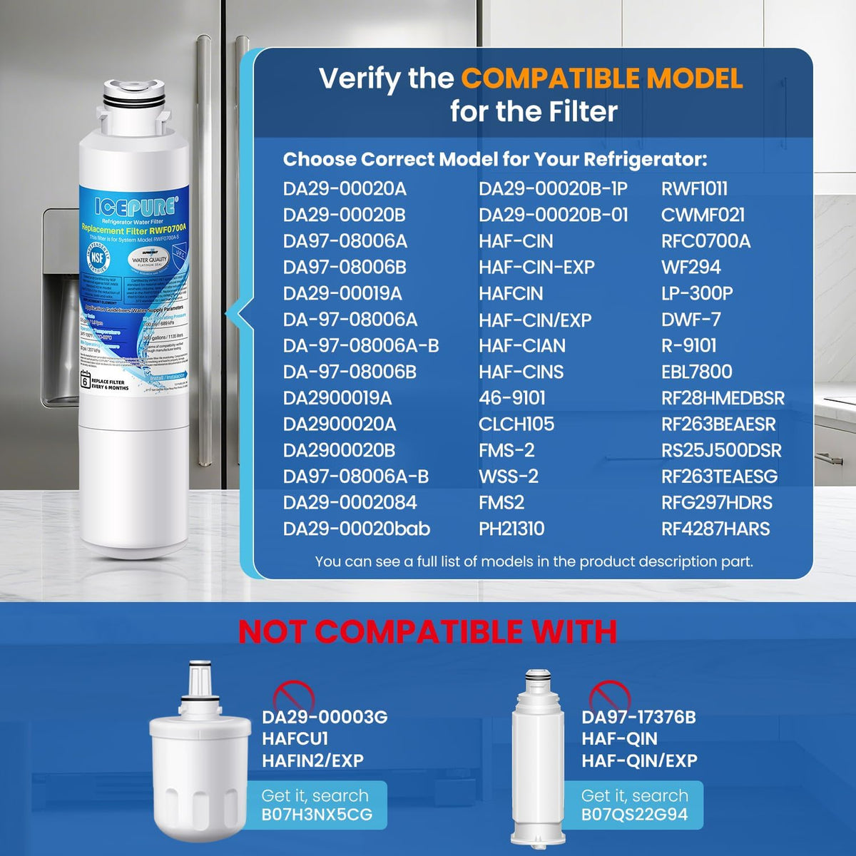 Premium Refrigerator Water Filter 3-Pack – Compatible with Samsung DA29-00020B